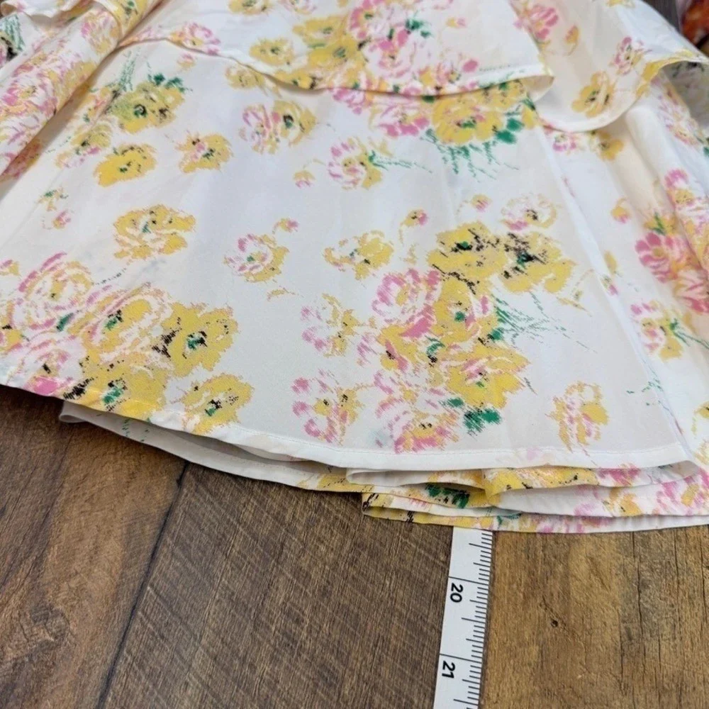 NWT Custommade Floral Tiered‎ Mini Skirt Sz Sm Ruffle Hem Cottage Fairy Coquette